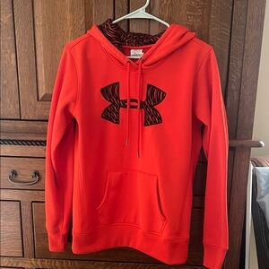 Under Armour cold gear Hoodie burnt orange with Black Logo